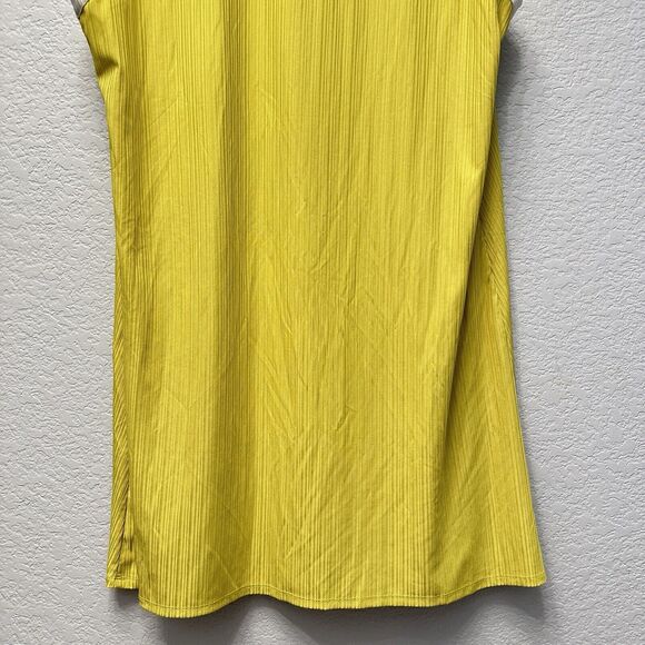 Nina Leonard Crape Shift Dress Size Plus Sz 2X Lemon Yellow Festival Party Light - Picture 4 of 10